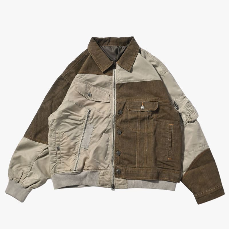 HIGH-GATE  REBUILD MA-1 TRUCKER JACKET KHAKI 1