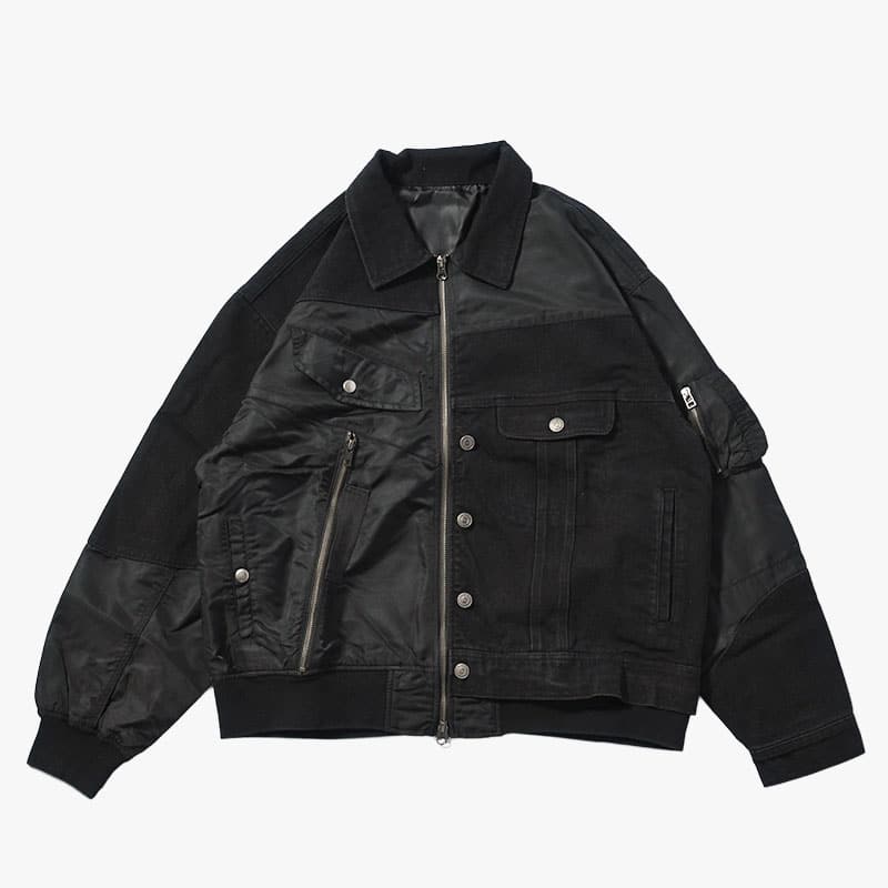 HIGH-GATE  REBUILD MA-1 TRUCKER JACKET BLACK 1