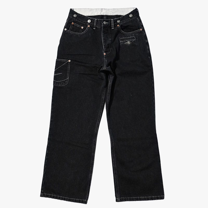 KOOI  IRREGULAR BOYS DENIM PANTS W.BLACK 1