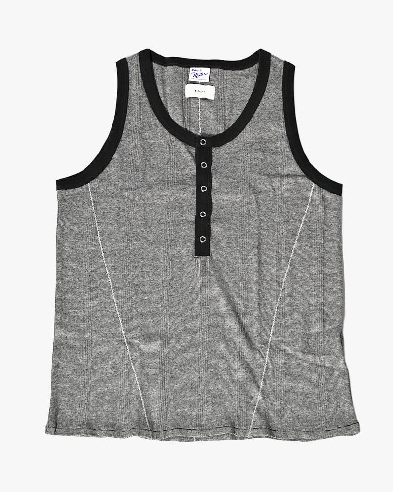 Robert P. Miller×KOOI  STITCH PANEL RIBBED TANKTOP -GRAY- GRAY 1