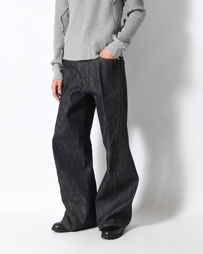 NVRFRGT  3D TWISTED WIDE LEG JEANS -RAW INDIGO- RAW INDIGO 1