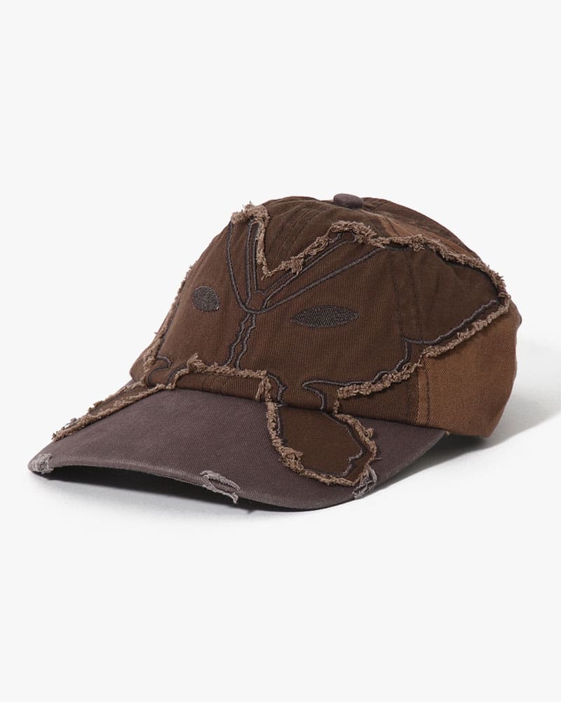 Perks And Mini  ALIEN BUTTERFLY TONAL BASEBALL CAP -BROWN- BROWN ONE SIZE