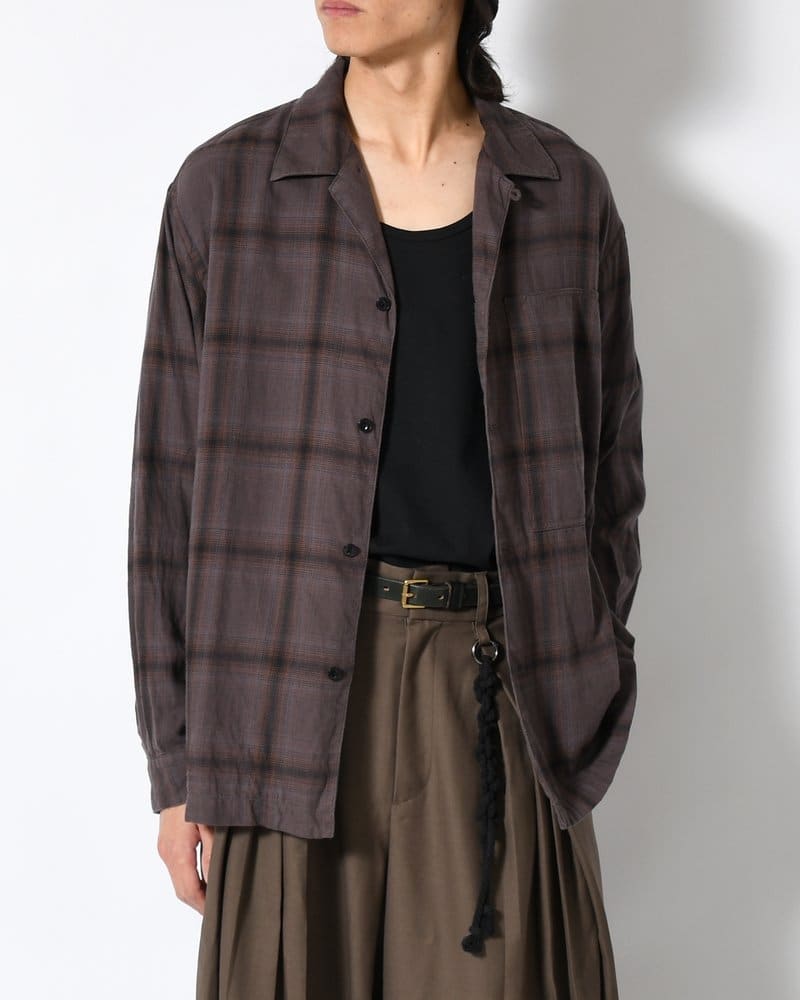 ANEI  IMI SHIRT PLAID -CHARCOAL PLAID-