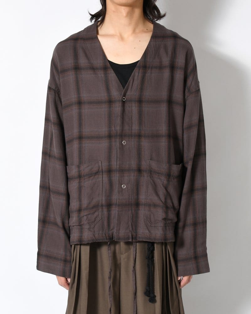 ANEI  F.E CARDIGAN PLAID -CHARCOAL PLAID-