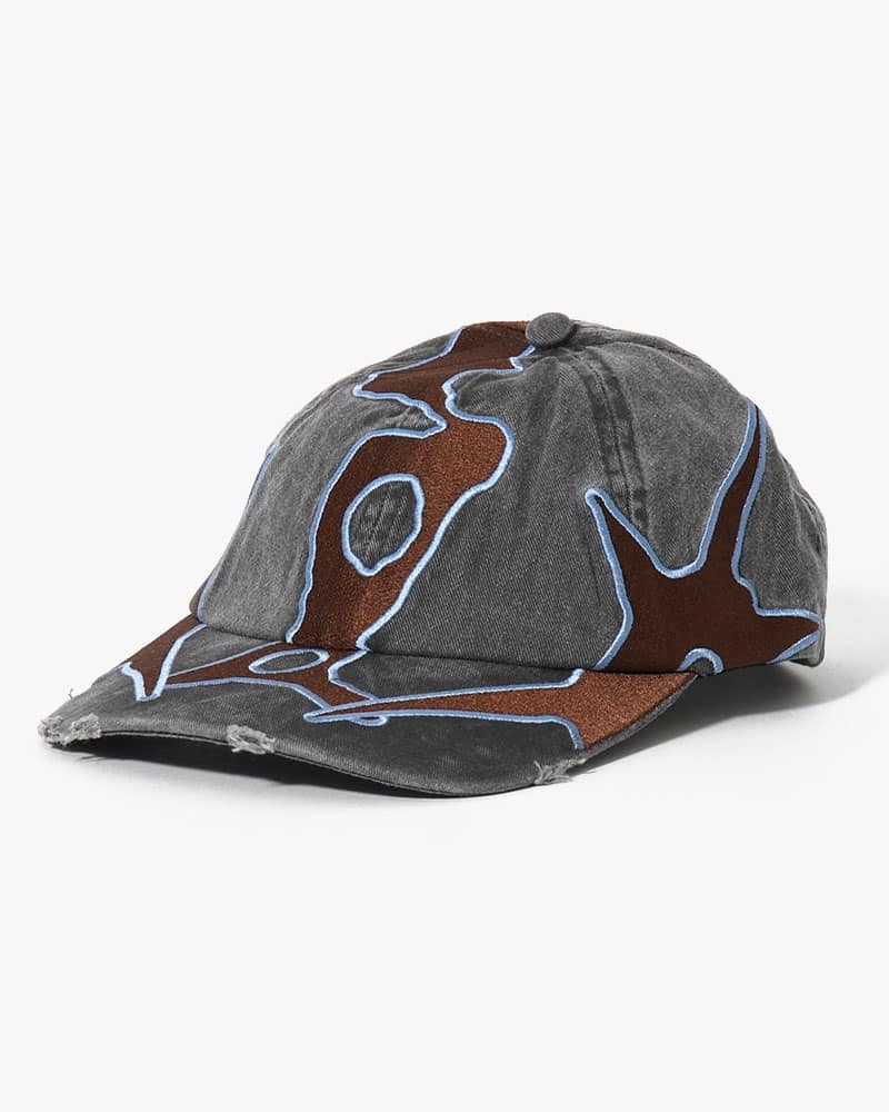 Perks And Mini  OUTLINE LOGO CAP -BLACK WASH-