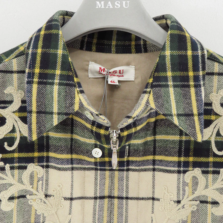MASU (エムエーエスユー) / RODEO ZIP-UP PLAID SHIRT / M25F9SL005 /  48  / CREAM CREAM 48