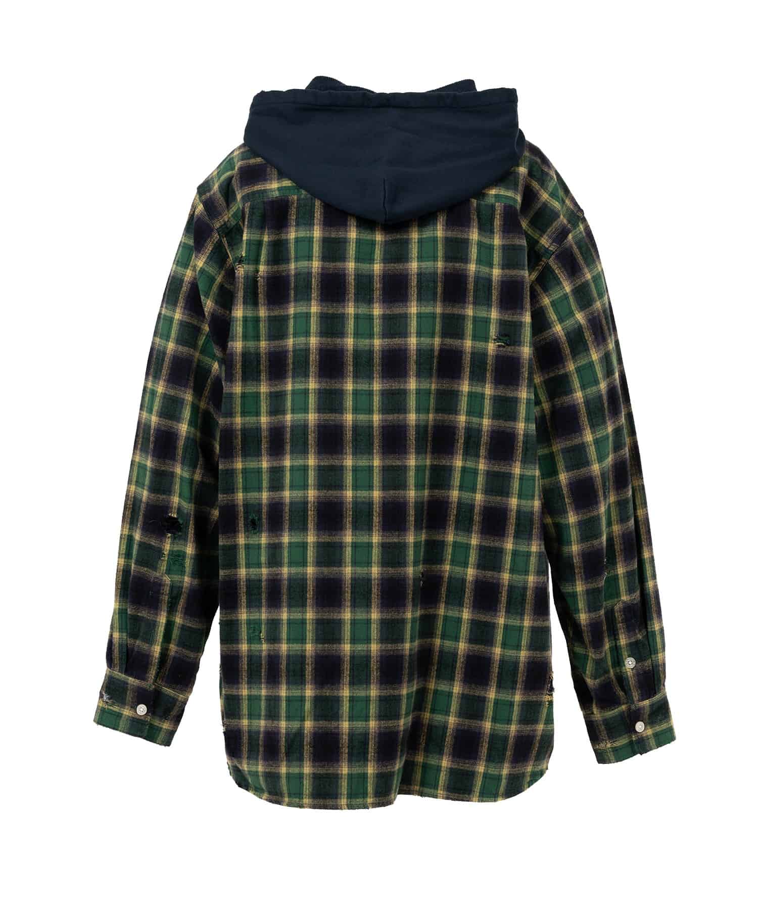 KAMIYA (カミヤ) / Hooded Check Shirt / GREEN / M