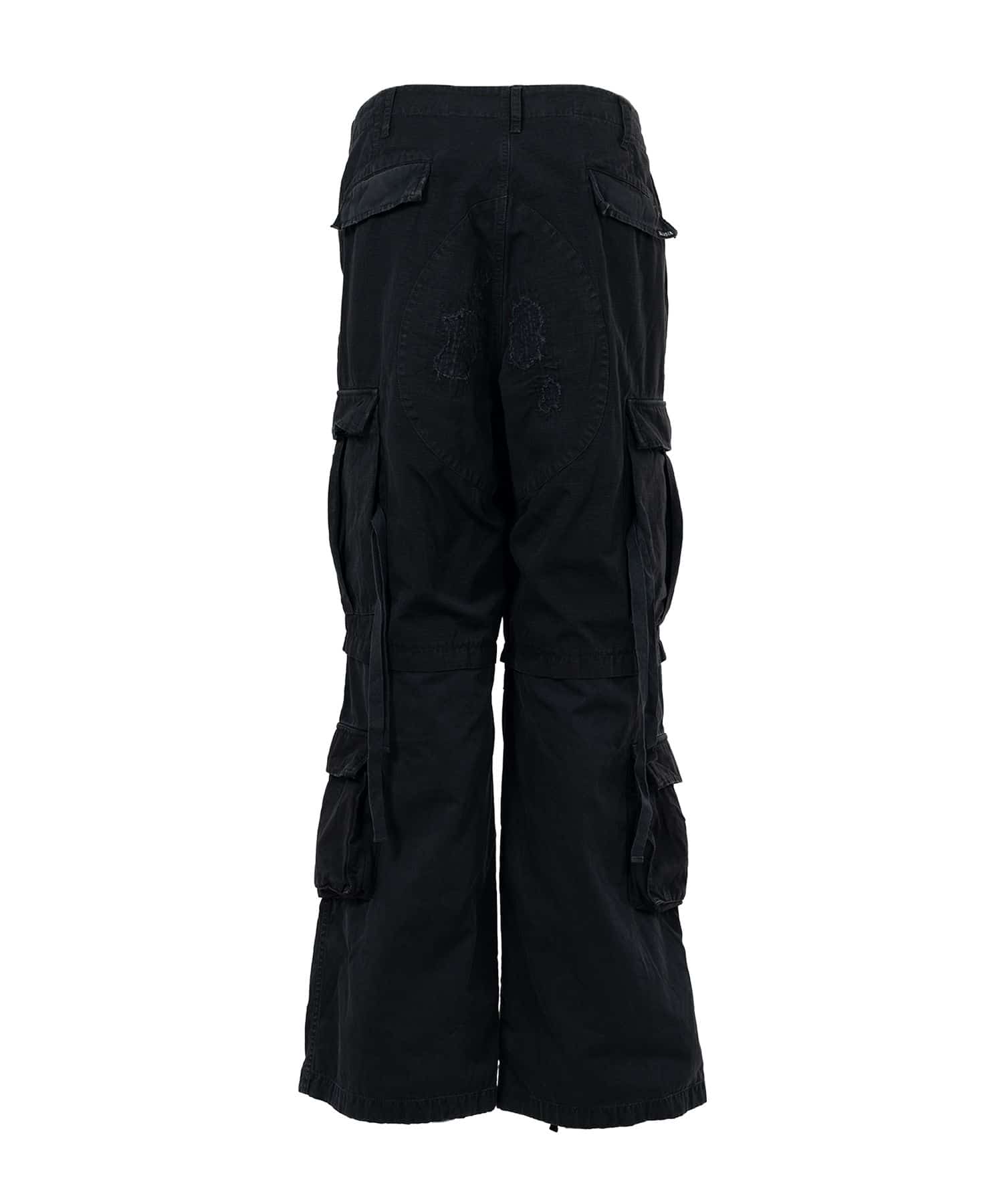 KAMIYA (カミヤ) / Repaired Ripstop Fatigue Pants / G15PT040 / BLACK / M	 BLACK M