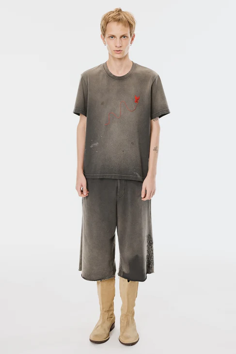 MASU (エムエーエスユー) / FLOWER EMBROIDERY SWEAT SHORTS  / M26U6PS001 / BLACK BLACK 44