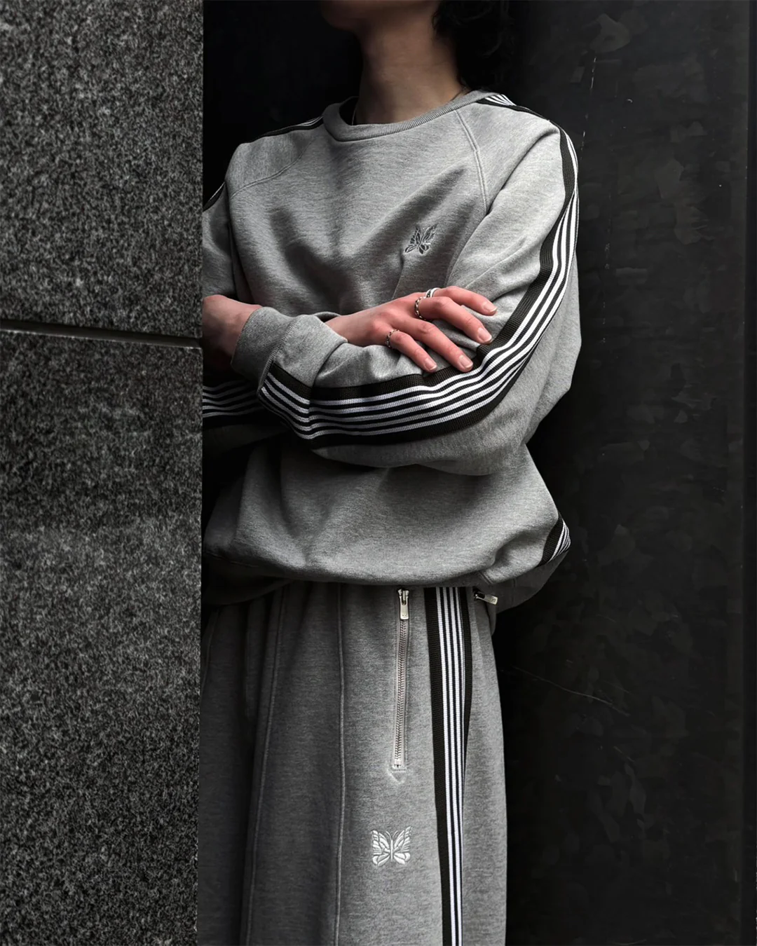 NEEDLES (ニードルズ) / THE GALLERY BOX Exclusive Track Crew Neck Shirt  / GREY GREY M