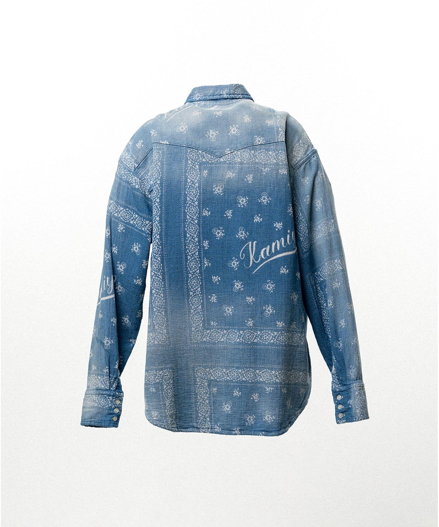 KAMIYA (カミヤ) / Bandana Discharge Print Western Shirt / INDIGO /S INDIGO S