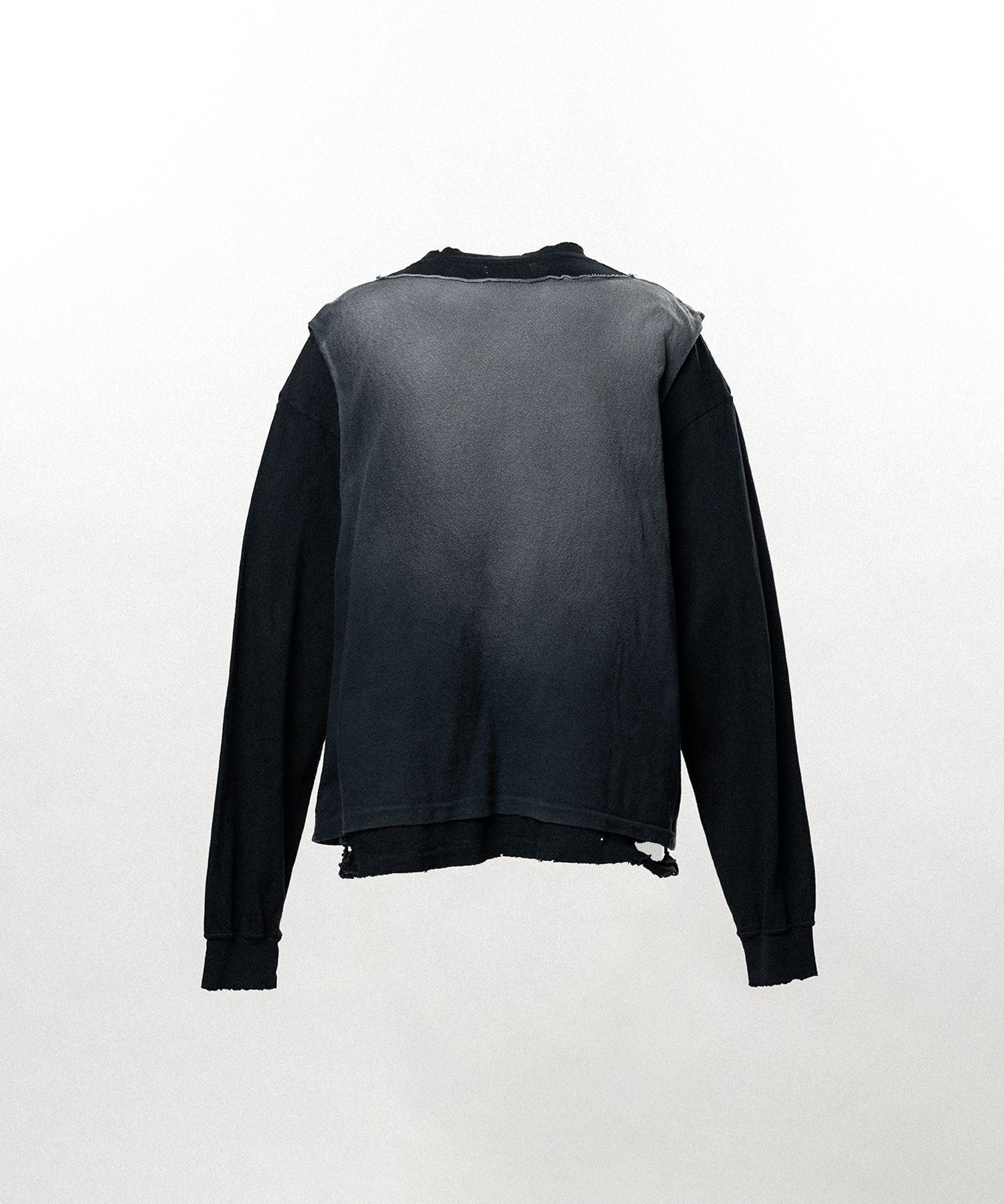 KAMIYA (カミヤ) / "THE DARKNESS WILL DISAPPEAR" Docking Long-Sleeve T-shirt / BLACK BLACK S