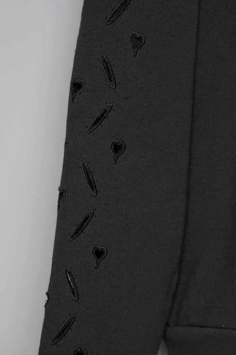MASU (エムエーエスユー) / HEART HOLE VC SWEATSHIRT  / M26H9CS009 / BLACK BLACK 44