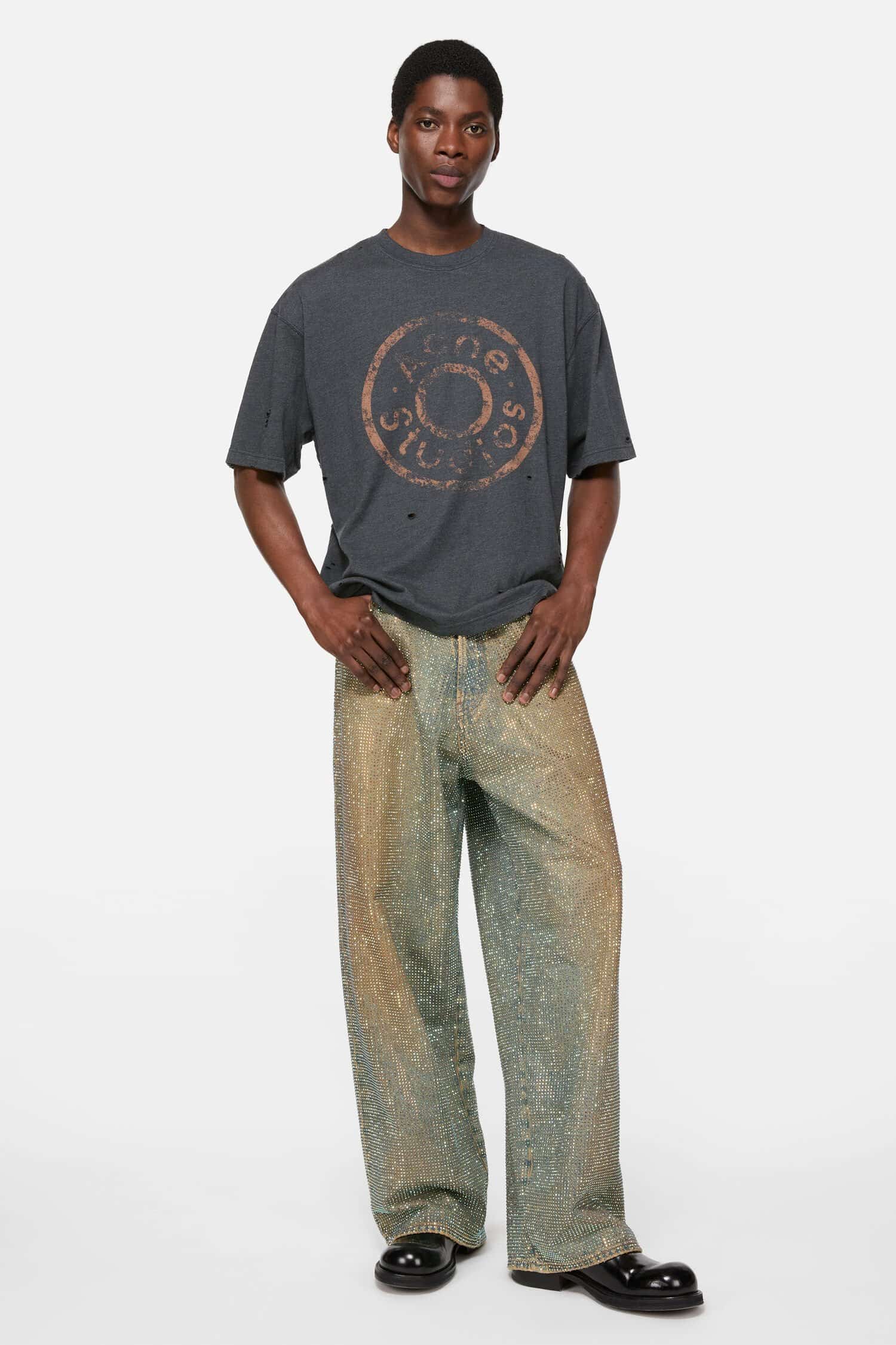 ACNE STUDIOS (アクネストゥディオス) / LOGO T-SHIRT - RELAX FIT / FN-UX-TSHI000079 / BLACK / XXS BLACK XXS