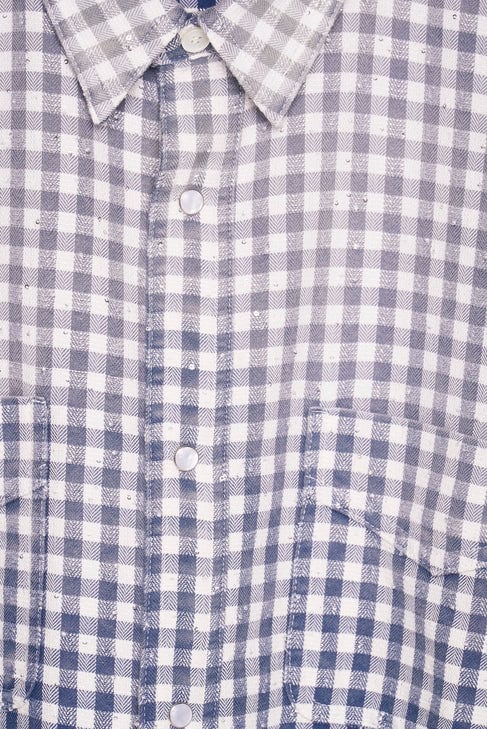 MASU (エムエーエスユー) / FADED SPARKLING PLAID SHIRT / M26U6SL001 / BLUE BLUE 46