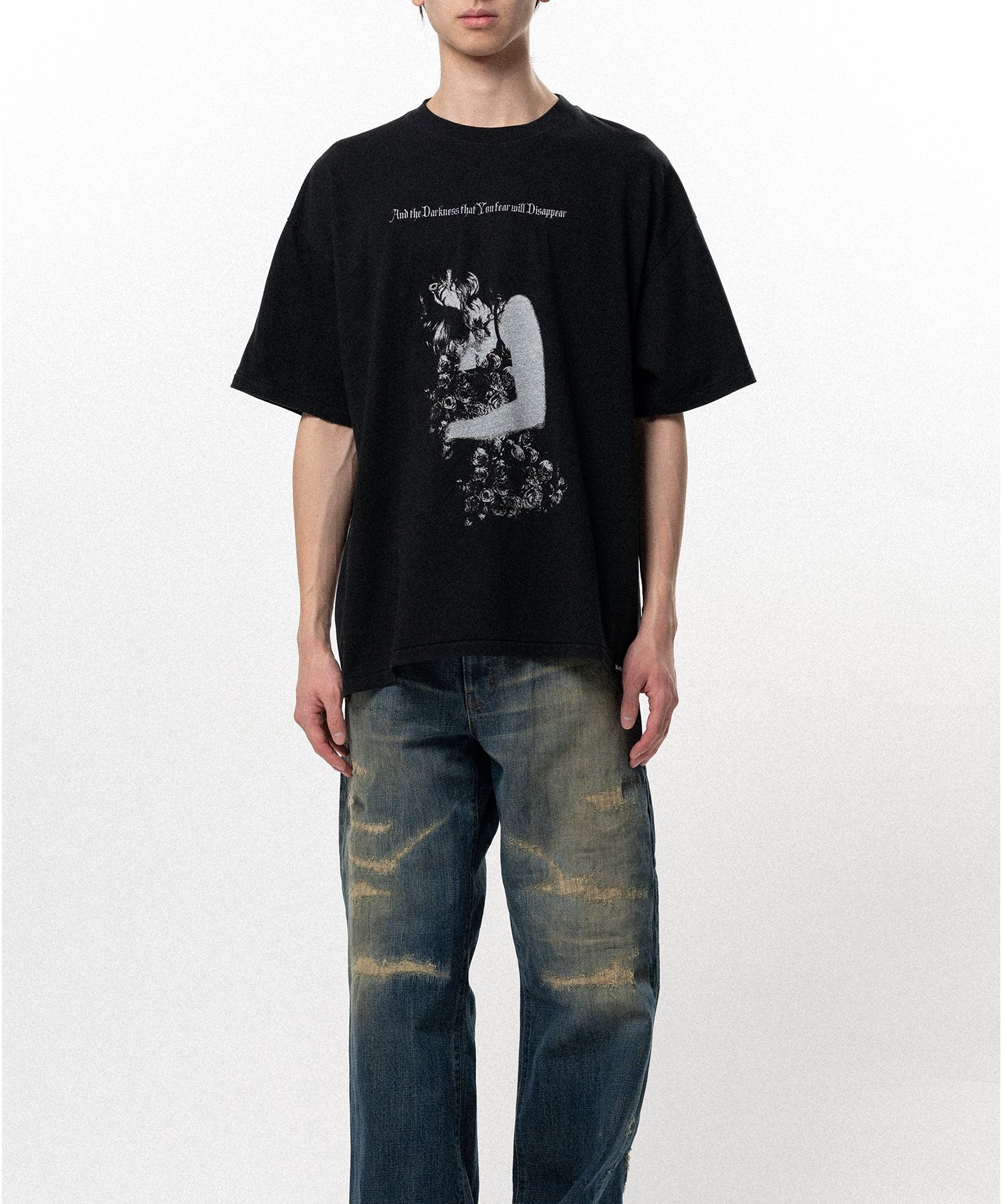KAMIYA (カミヤ) / "SWEET SMILE" T-shirt / BLACK BLACK S