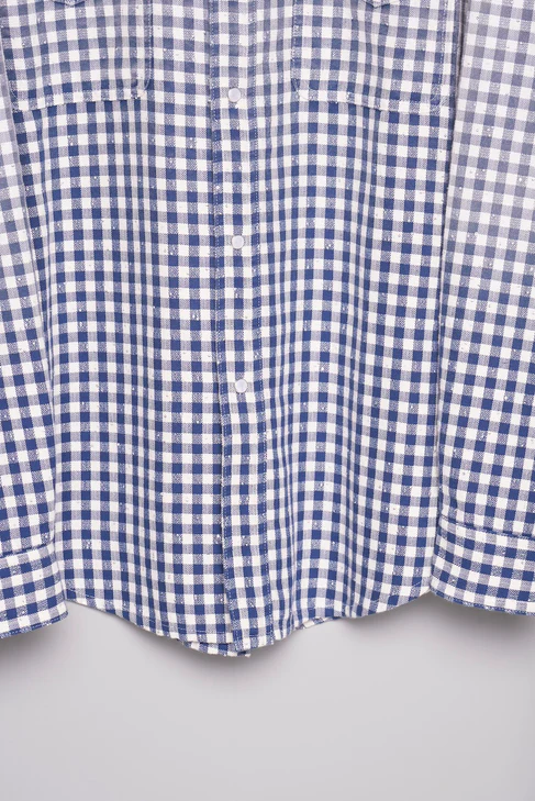 MASU (エムエーエスユー) / FADED SPARKLING PLAID SHIRT / M26U6SL001 / BLUE BLUE 46