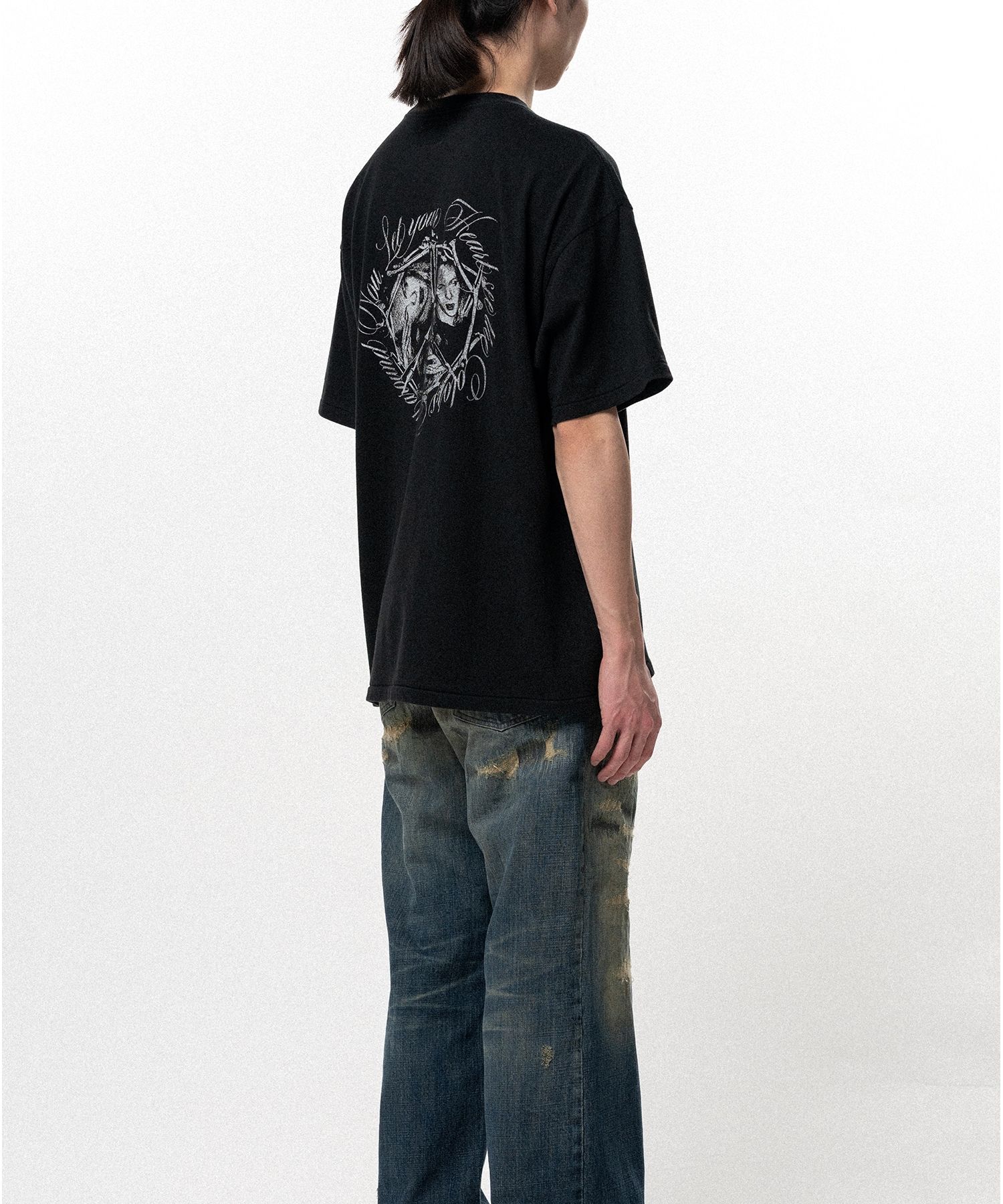 KAMIYA (カミヤ) / "SWEET SMILE" T-shirt / BLACK BLACK S