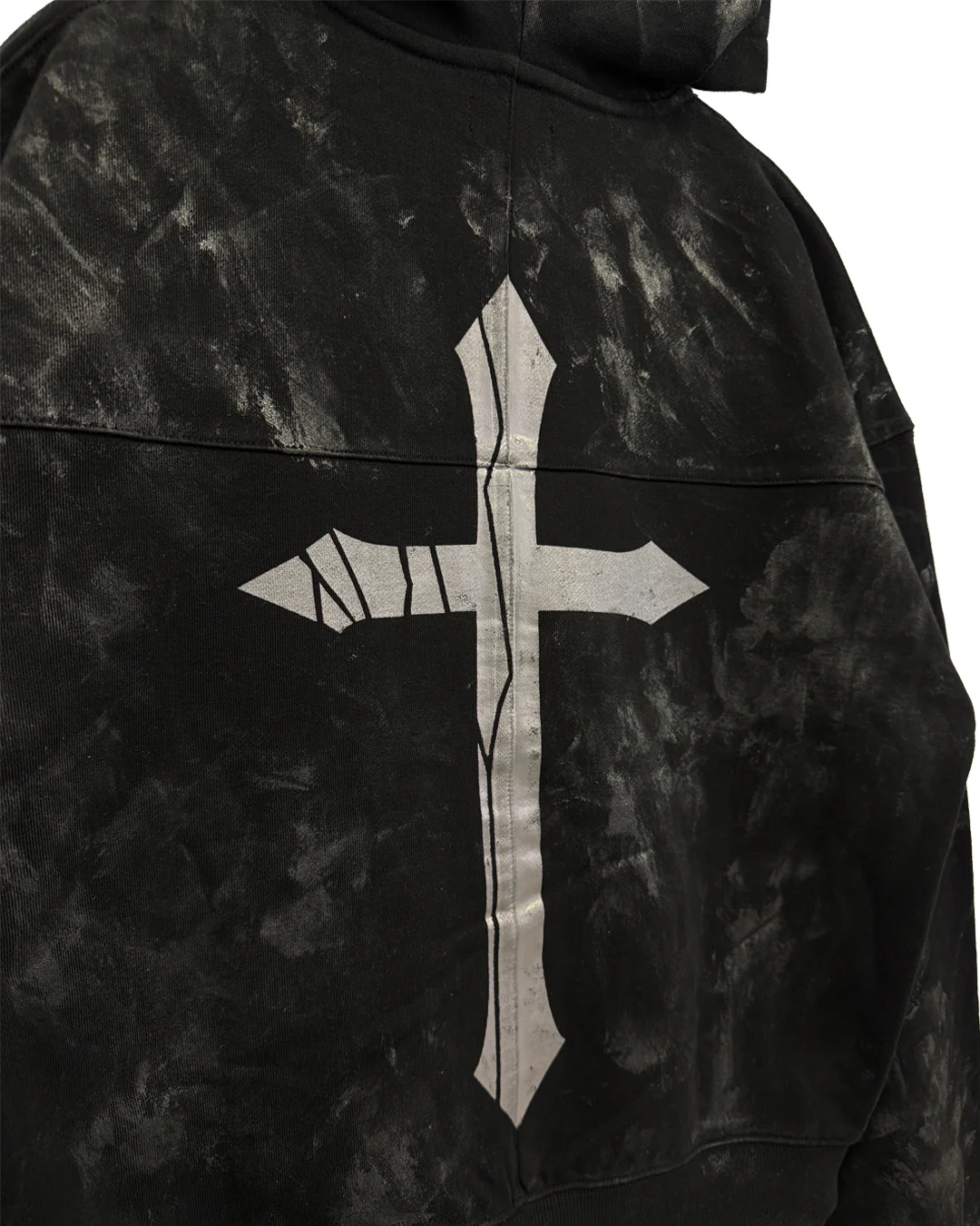 LAST NEST (ラストネスト) /Coating Logo Hoodie / BLACK BLACK L