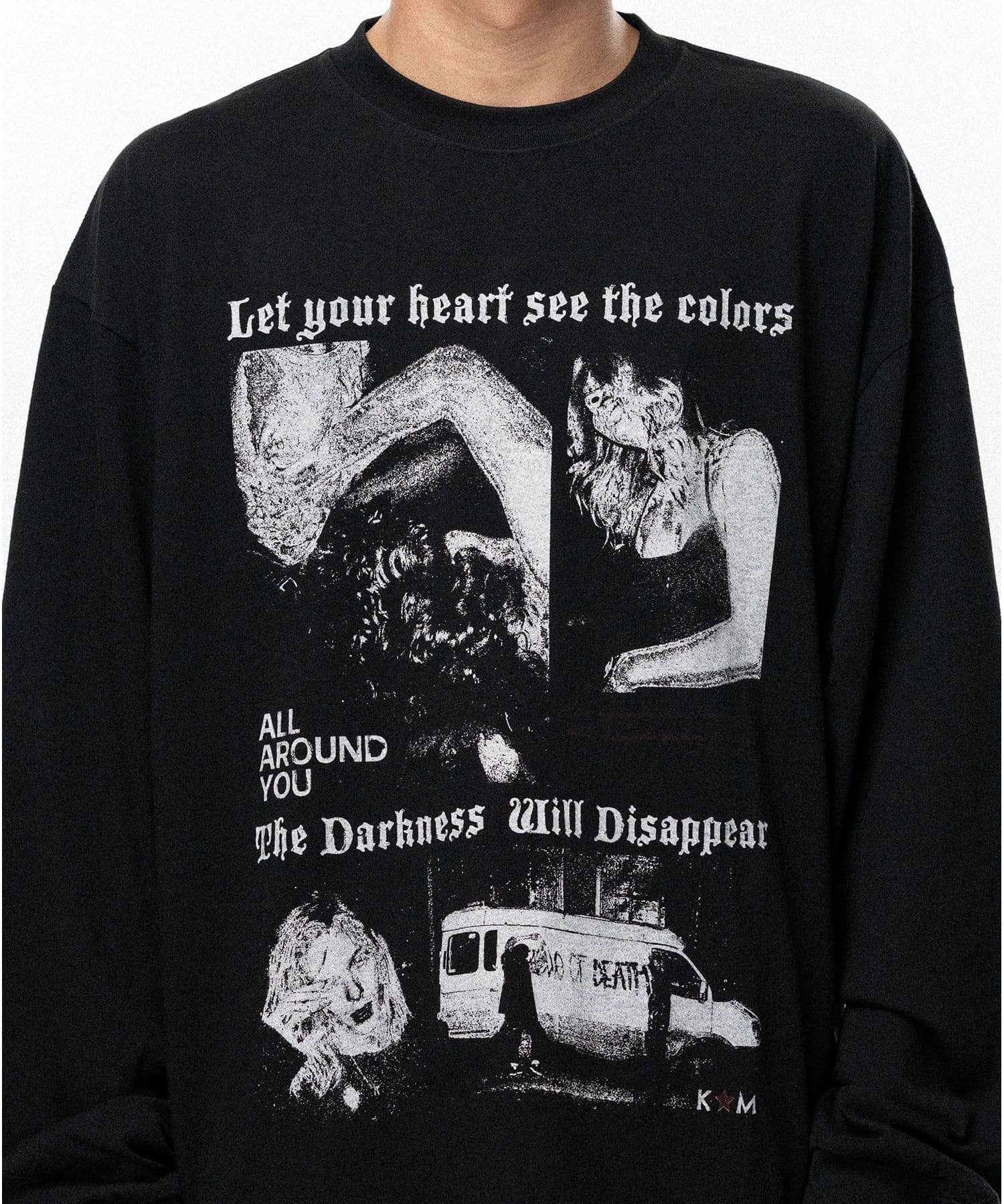 KAMIYA (カミヤ) / "ALL AROUND YOU" Long-Sleeve T-shirt / BLACK BLACK S