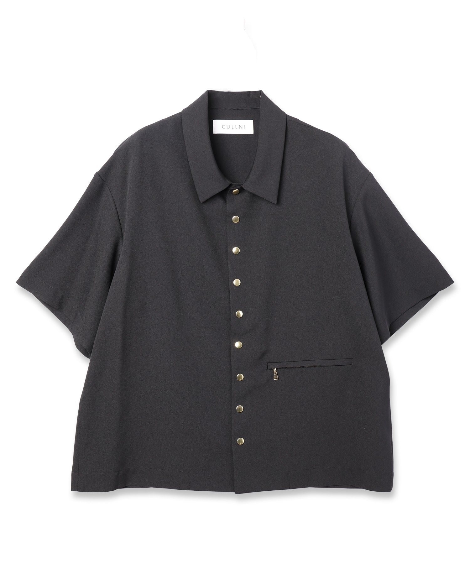 CULLNI (クルニ) / Chambray Twill Dot Button Short Sleeve Shirt / 1