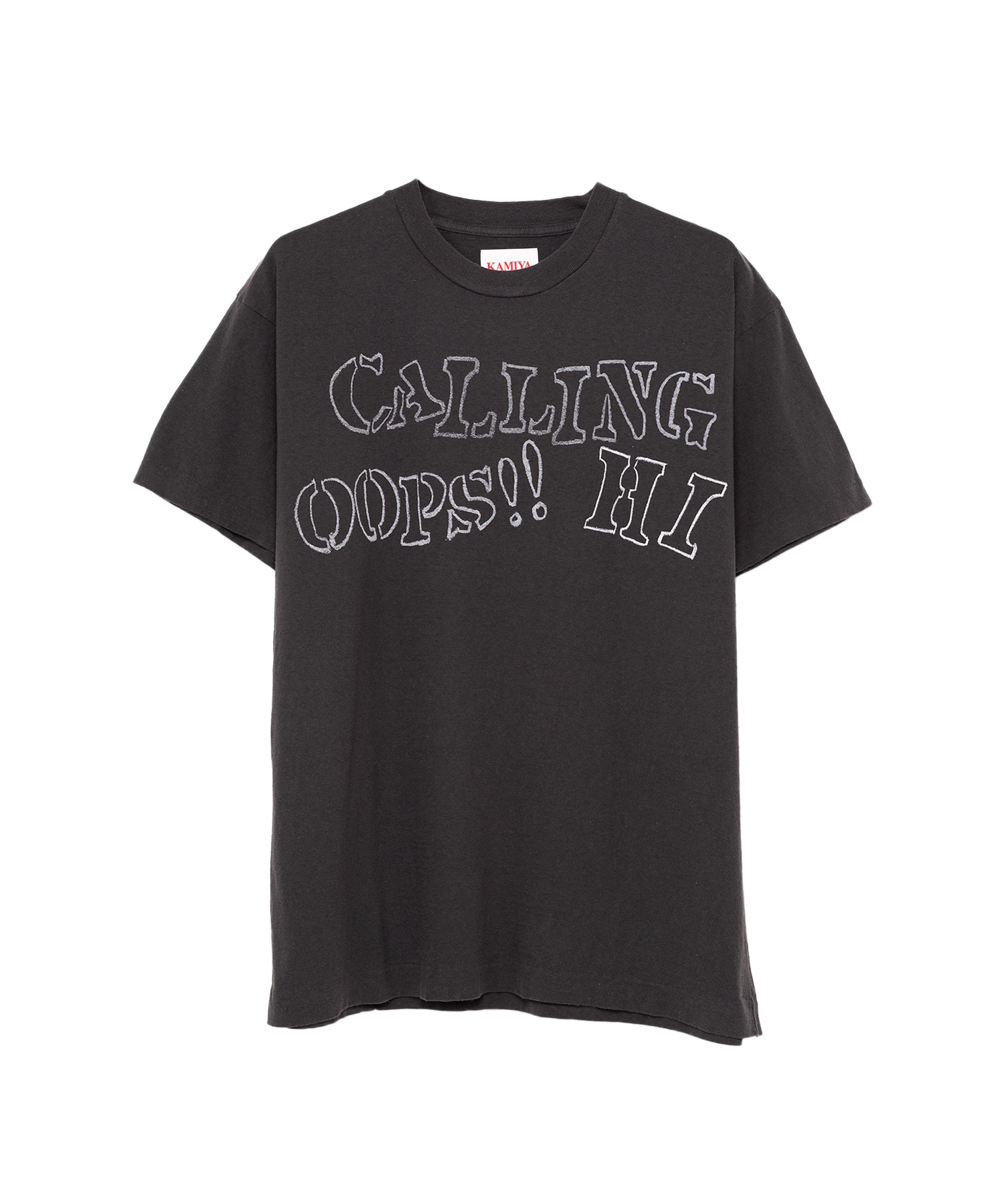 KAMIYA (カミヤ) / CALLING' Printed Bleach T-shirt / BLK / L