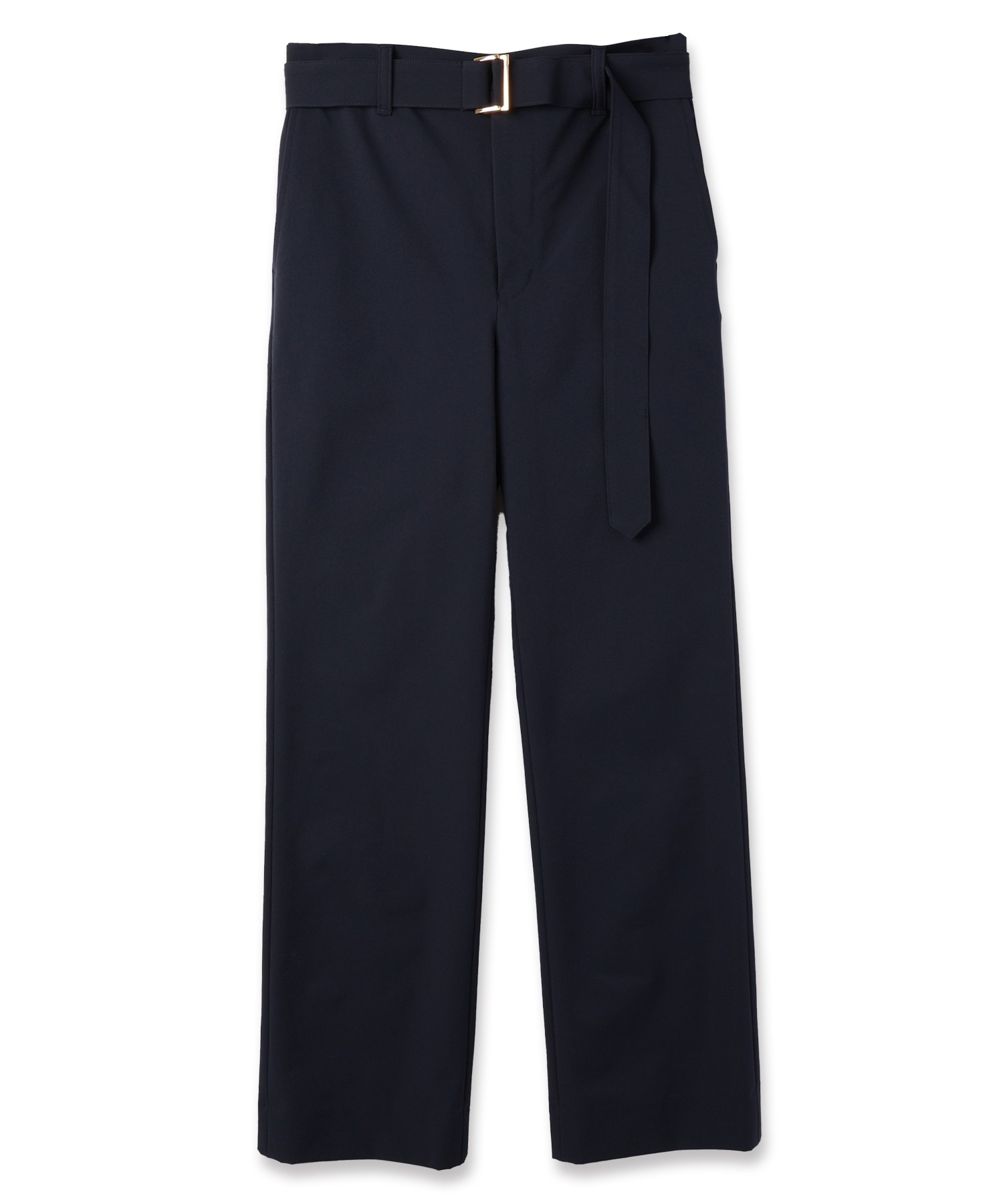 CULLNI (クルニ) / Stretch Taffeta Straight Pant with Long Belt / 25-SS-013 / NAVY / 1 NAVY 1 (S)
