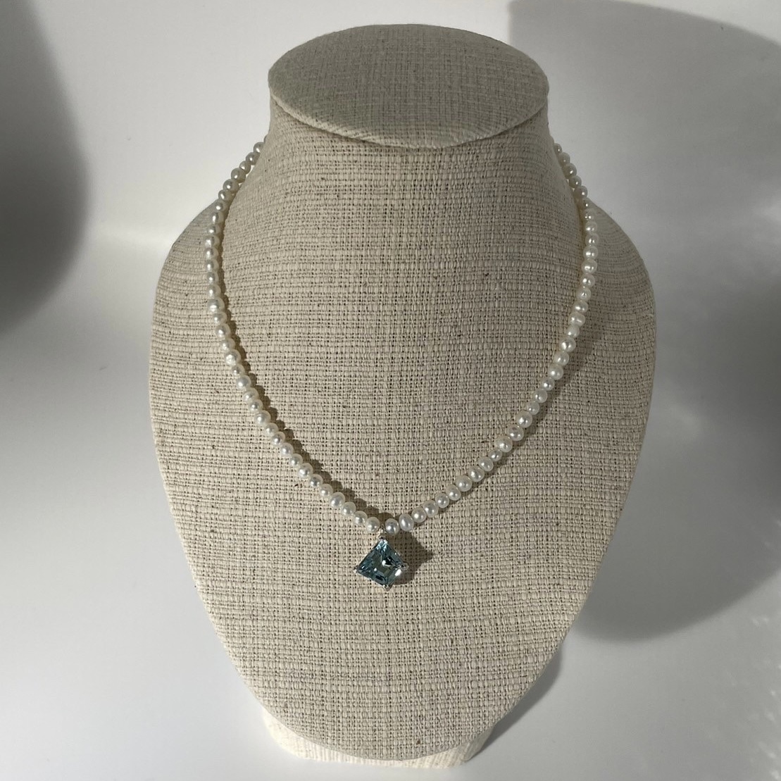 Aquamarine Pearl Necklace