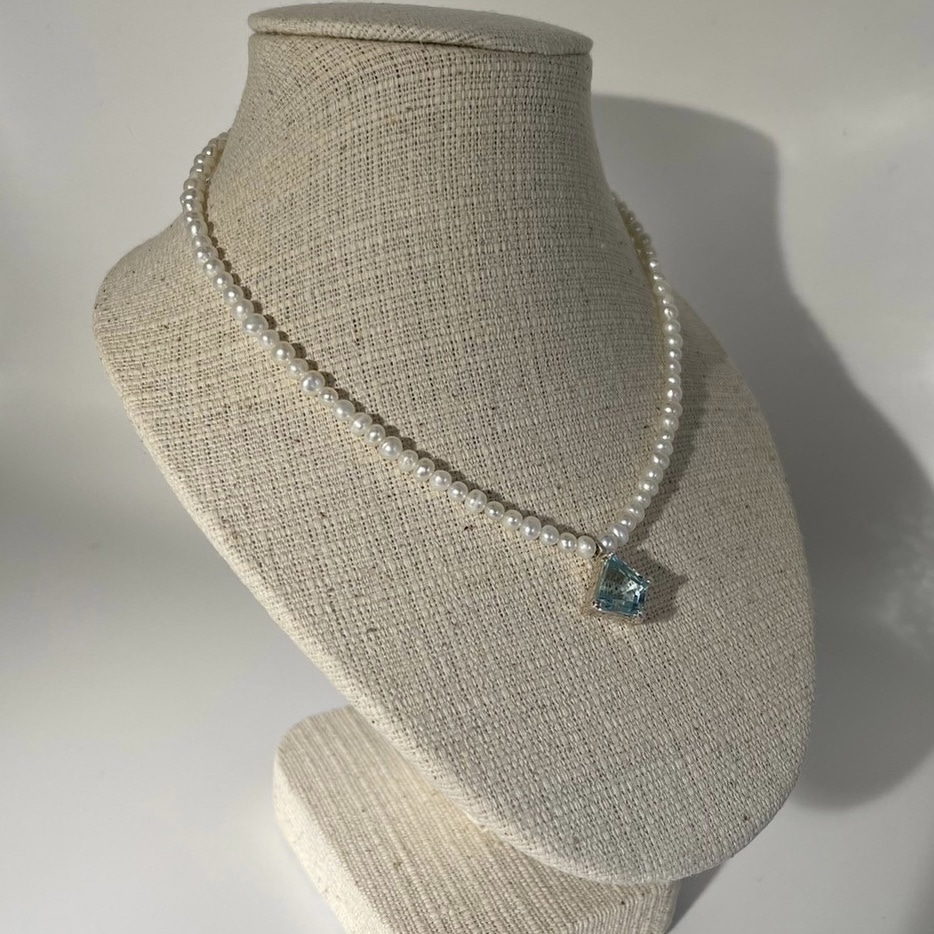 Aquamarine Pearl Necklace