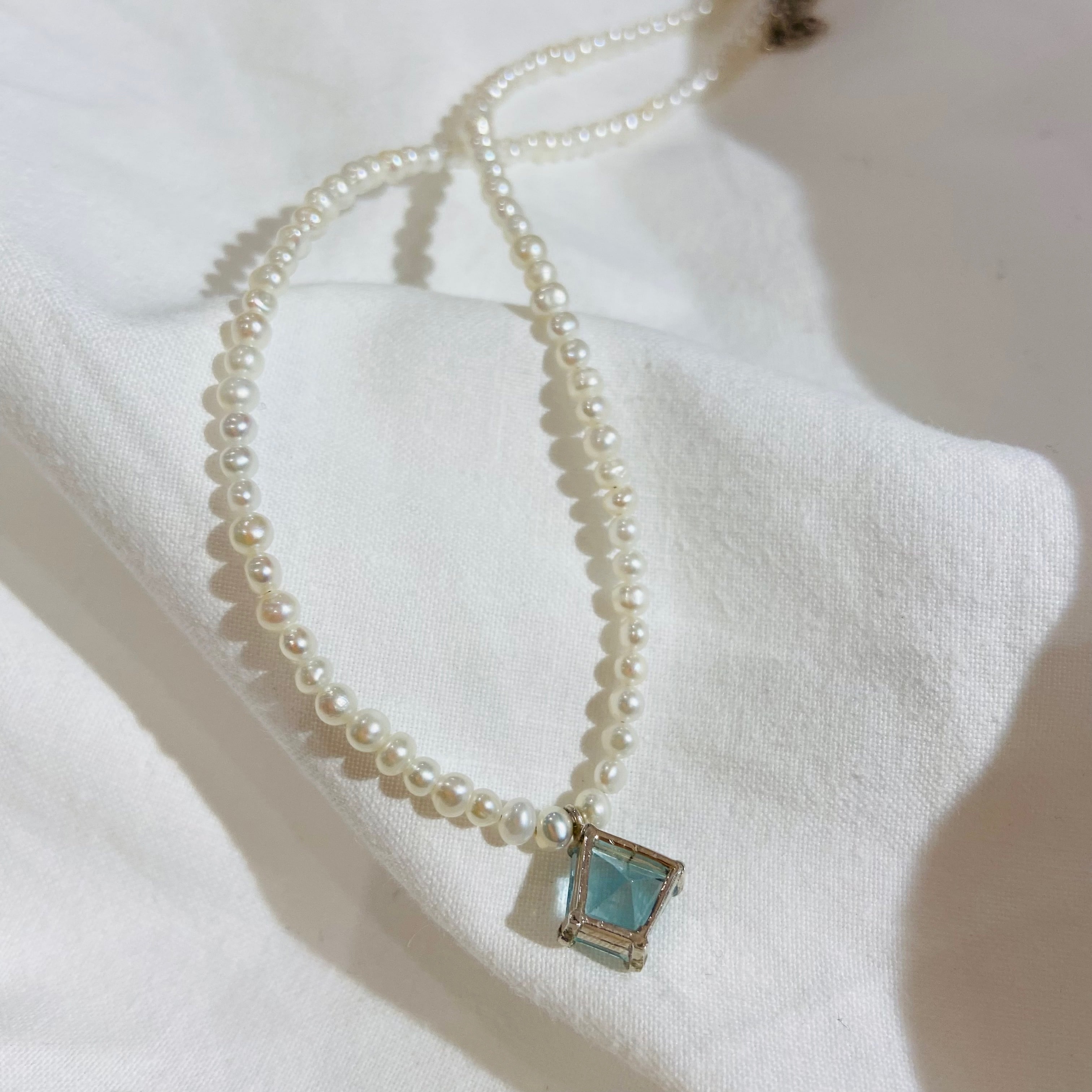 Aquamarine Pearl Necklace