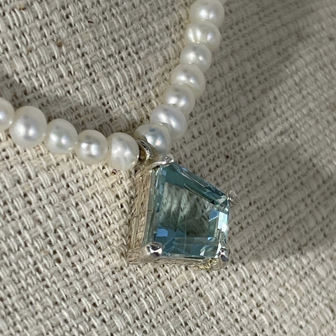 Aquamarine Pearl Necklace