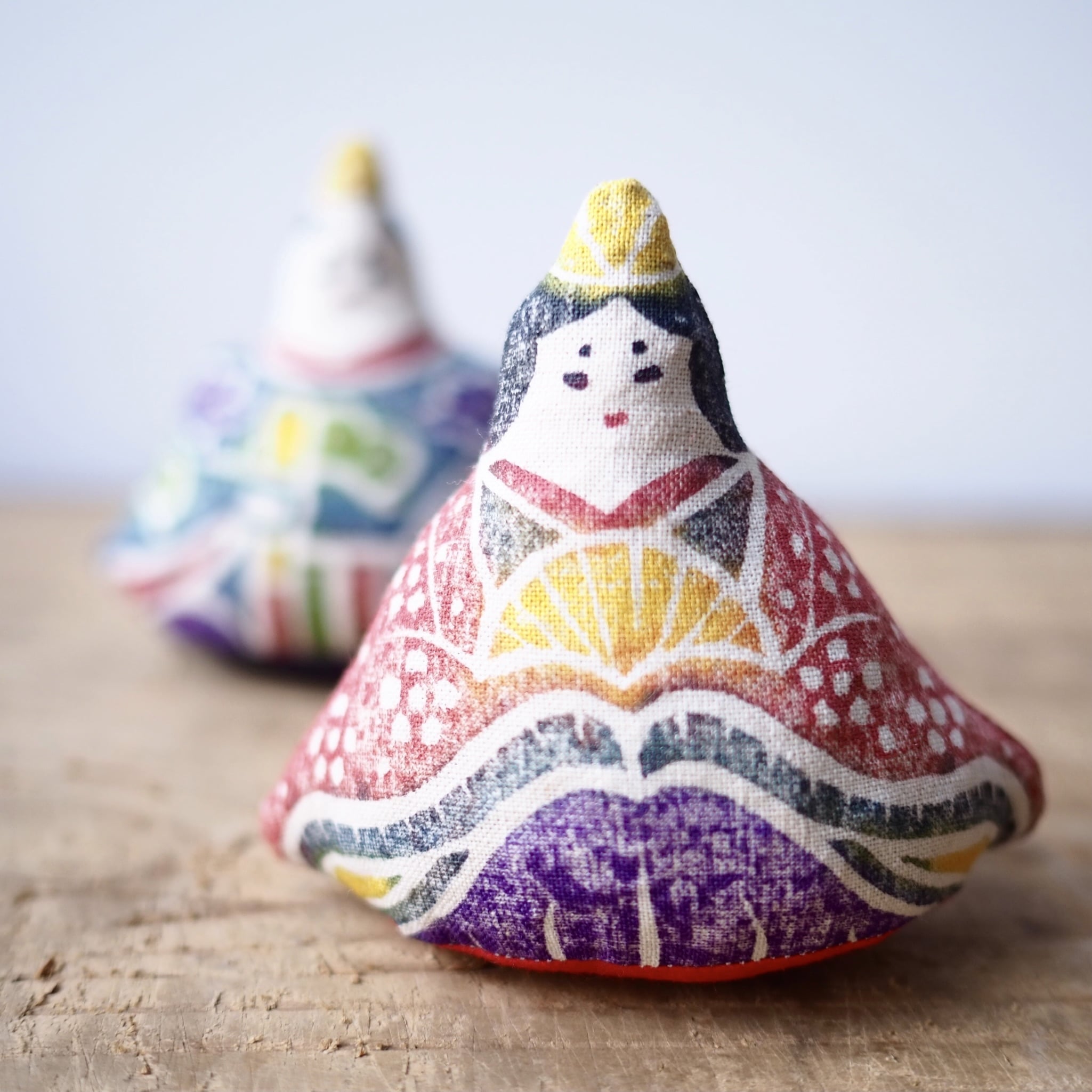 木版手染ぬいぐるみ　おひな様セット