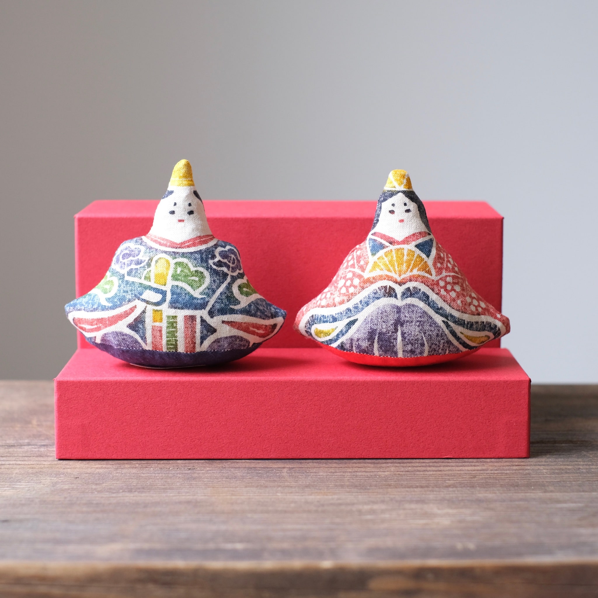 木版手染ぬいぐるみ　おひな様セット