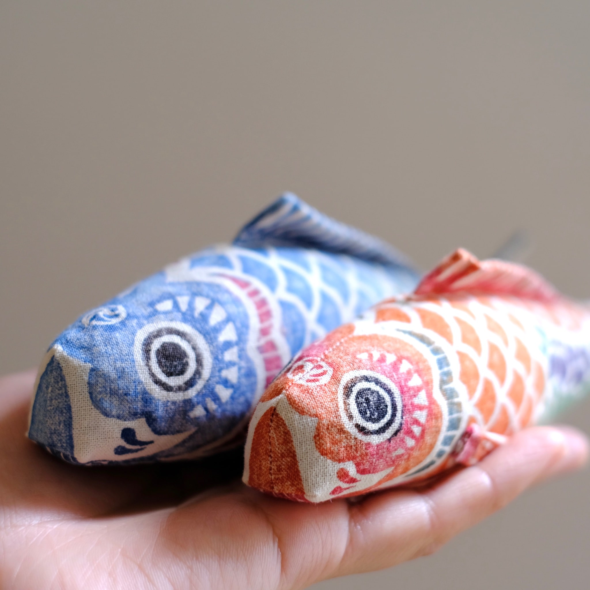 木版手染ぬいぐるみ　鯉のぼりセット