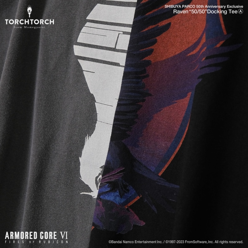 ARMORED CORE VI FIRES OF RUBICON × TORCH TORCH/ レイヴン 50/50 ドッキングTシャツ A サイズS