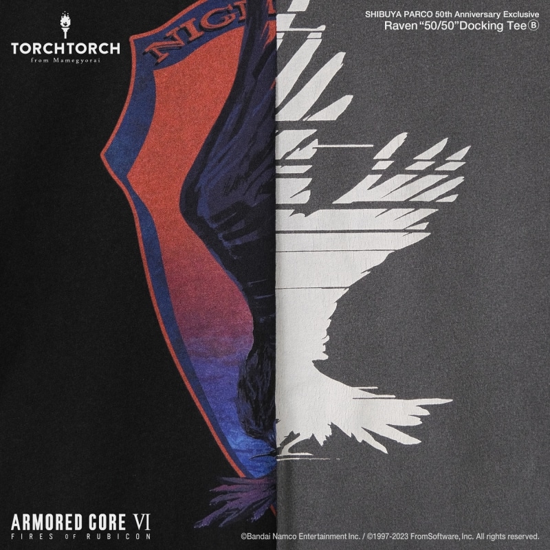 ARMORED CORE VI FIRES OF RUBICON × TORCH TORCH/ レイヴン 50/50 ドッキングTシャツ B サイズM