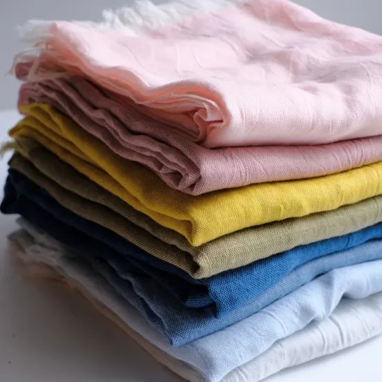 コットン＆ウールストール　羽織（HAOLU） 山吹