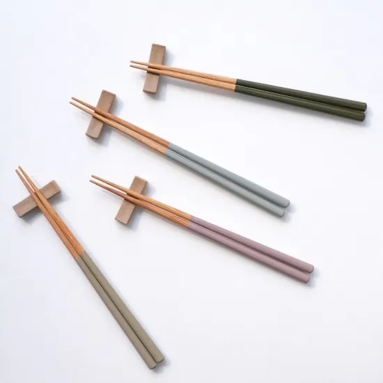 箸蔵まつかん　八角箸（箸置き・箱付） 海松色