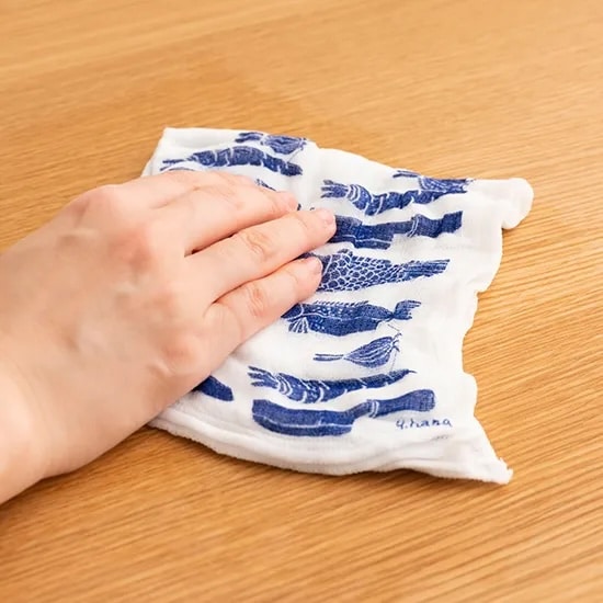 花森安治の蚊帳布ふきん 小びん（ピンク）