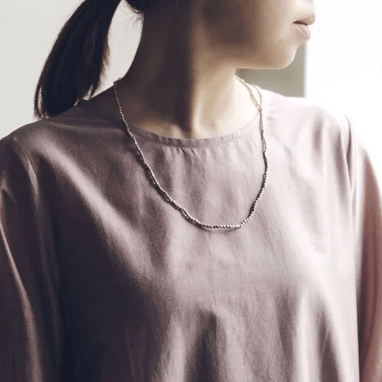 fog linen work　ビーズネックレス ブラス S
