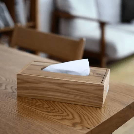 チーク材のティッシュケース