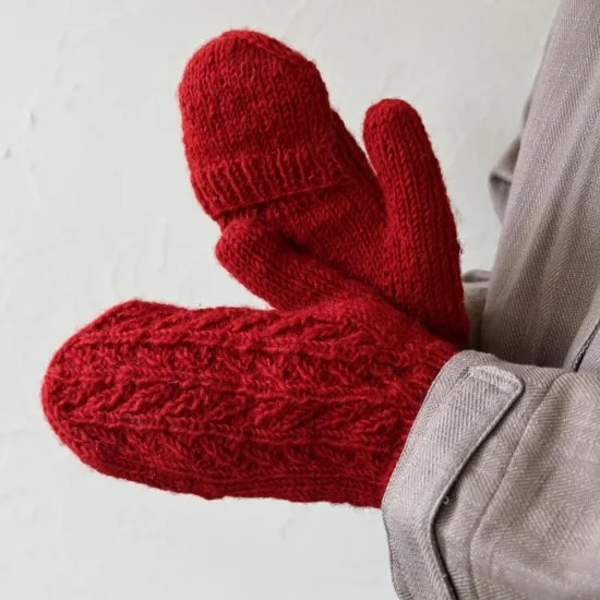 sisam コモレビ ミトン レッド