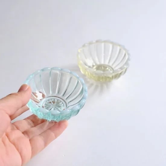 廣田硝子　雪の花　のぞき(豆鉢)　古代色