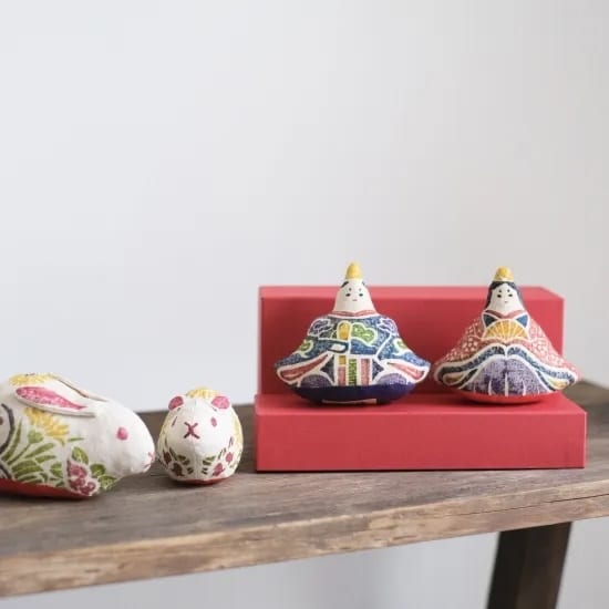 木版手染ぬいぐるみ　おひな様セット