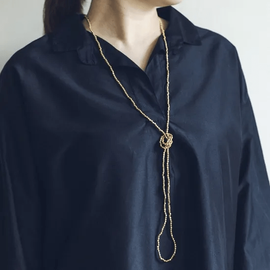 fog linen work　ビーズネックレス シルバー S