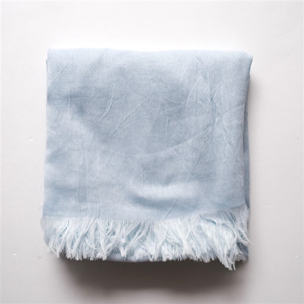 コットン＆ウールストール　羽織（HAOLU） 薄水色