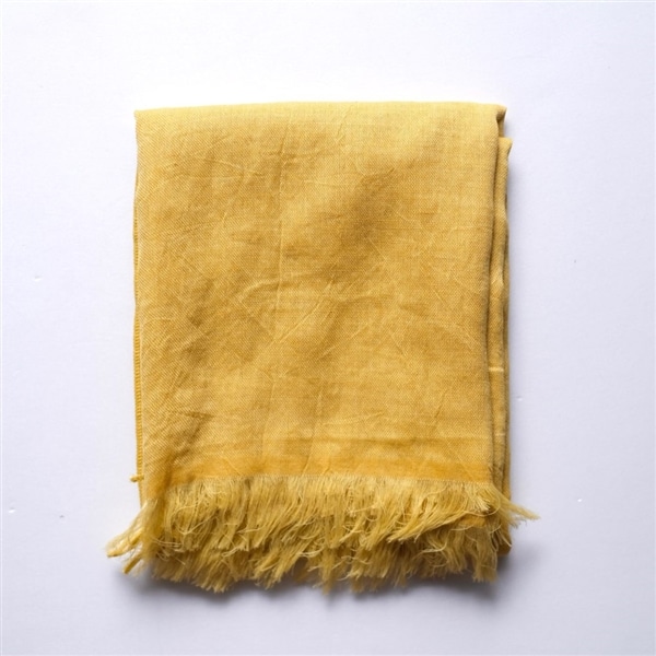 コットン＆ウールストール　羽織（HAOLU） 山吹