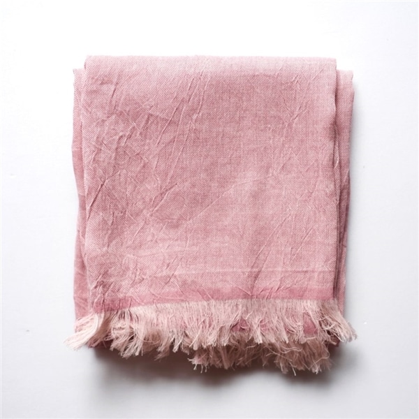 コットン＆ウールストール　羽織（HAOLU） 紅梅