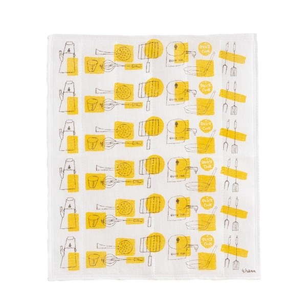 花森安治の蚊帳布ふきん なべとフライパン（イエロー）