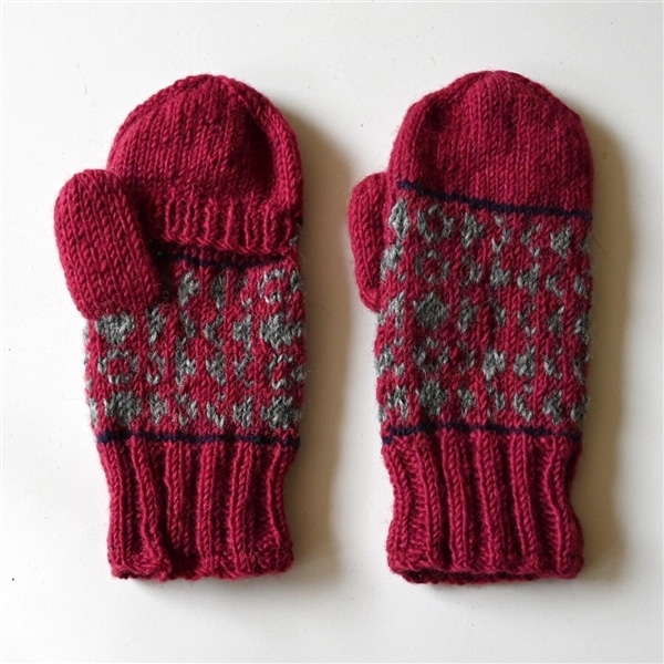 sisam ミチカケ ミトン ダークピンク